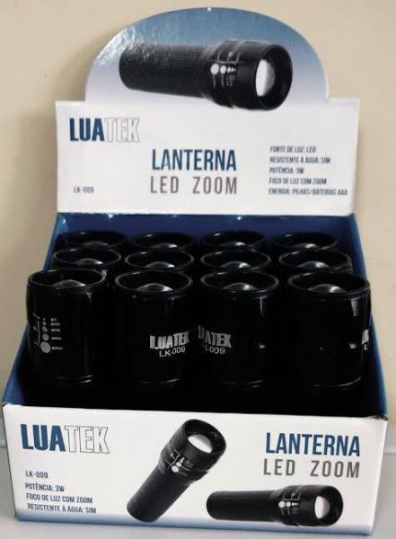 Lanterna de Pilha LuaTek Caixa fechada Com 12 unidades LT-418
