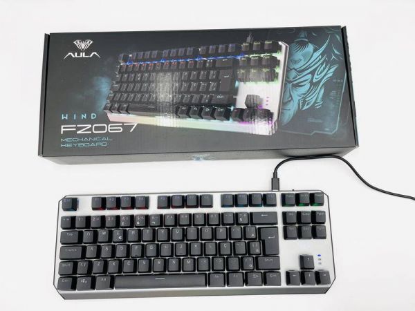 Teclado Gamer Mecânico c/fio LED RGB Metalizado AULA F2067