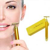 Massageador Facial Elétrico Gold 24K Harmonização Anti-Rugas