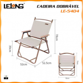 Cadeira Dobrável Material Tecido oxford + Liga de alumínio Capacidade Máxima 150Kg LELONG LE-5404